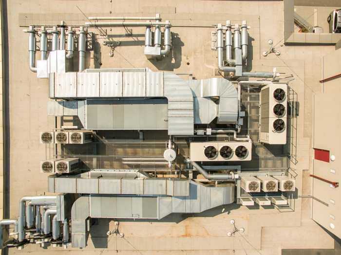 hvac acondicionado chaveco sistemas edificio refrigeration conditioning filtration placed mechanical atop ventilation moderno 410a tvr equipamiento instalaciones vibration visibility leases
