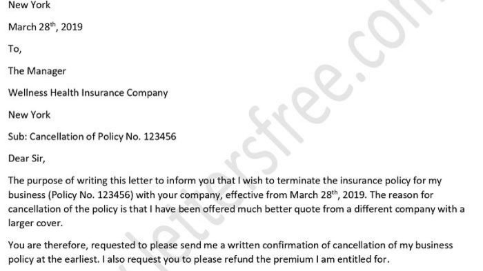 How to cancel insurance policy